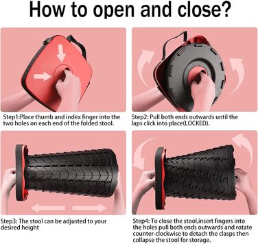 Складний стілець-телескоп для кемпінгу, риболовлі та відпочинку на природі (червоний)