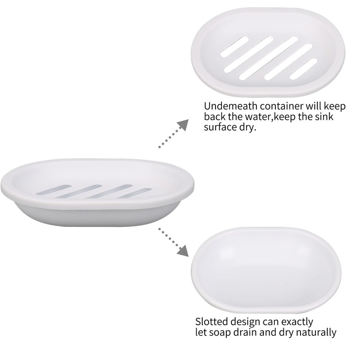 Набір мильниць Topsky (2 шт.): для ванної та кухні, легке очищення, суха мильниця