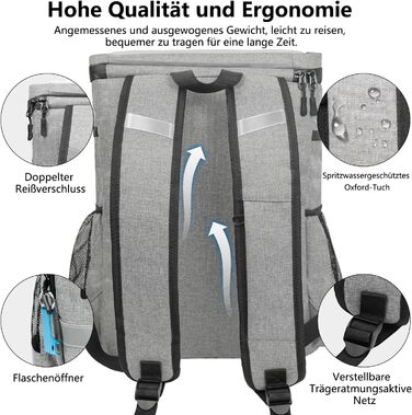 30L Cooler Bag Large Foldable - Cooler Bag for Food & Drinks, Picnic Bag, Insulated Thermal Bag, Cooler Bag Car for Beach/Picnic/Camping/BBQ