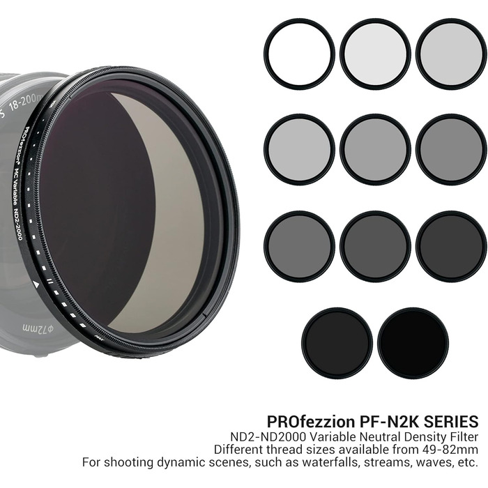 Графільтр PROfezzion Variable ND Filter: регульований нейтральний фільтр для об'єктивів Sigma, Nikon, Fujifilm (77mm)