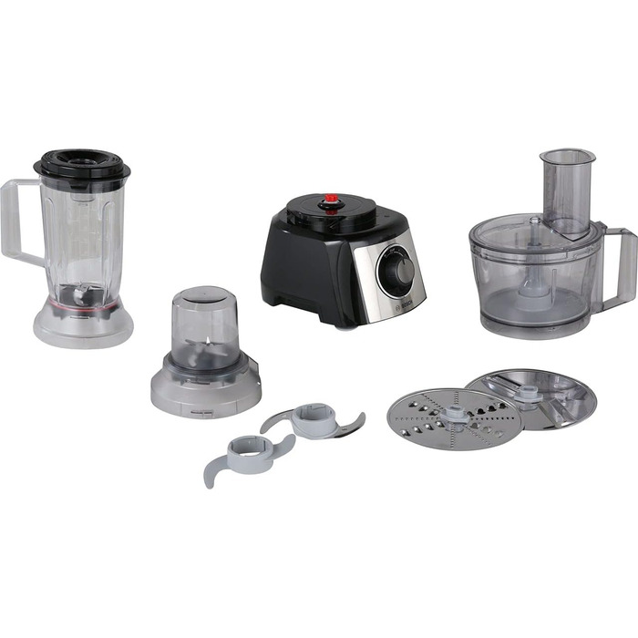 Кухонний комбайн Bosch MultiTalent 3 Plus MCM3PM386, 900 Вт, 50 функцій, 2,3 л чаша, 1 л блендер, універсальний ніж, насадки для нарізки і натирання, вінчик для збивання, чорний