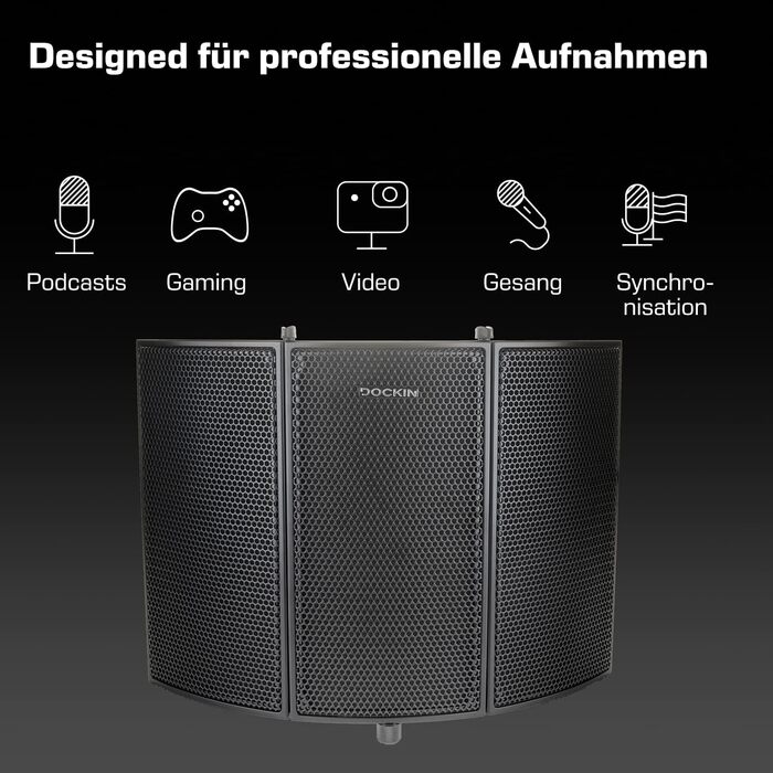 DOCKIN® MP2000: USB мікрофон-конденсатор для ПК, геймінгу, подкастів та стрімінгу. З міцним штативом, Pop-фільтр та Windscreen. Преміум якість звуку.