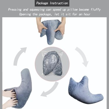 Y-Shaped Pillow for Shoulder Surgery Recovery: Rotator Cuff Support, Postoperative Sleep and Sitting Aid, Dark Gray