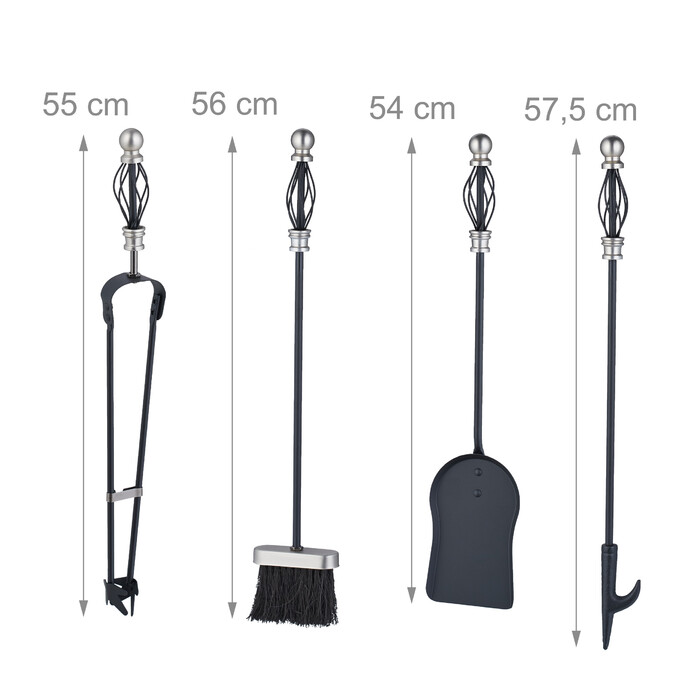 Relaxdays 5-Piece Fireplace Tool Set
