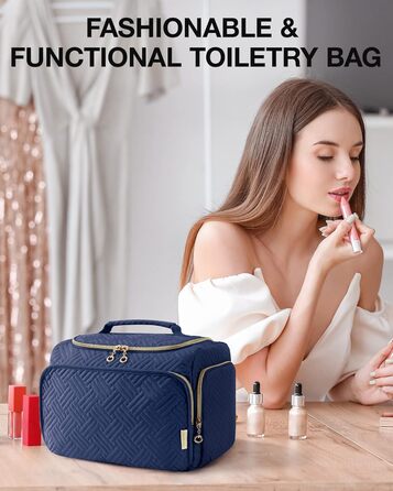 BAGSMART Косметичка для подорожей велика, Navy Blue (Військово-морський блакитний)