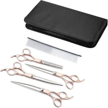 Ножиці для собак Geib - розріджуючі, ліва рука, набір 22 шт. Професійний набір для грумінгу