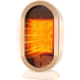 Електричний обігрівач Feebee: енергозберігаючий, тихий, 800/1200W, портативний, з контролем температури та захистом від перегріву та перекидання. Підходить для спальні, дому, офісу. (Білий, Бежевий)