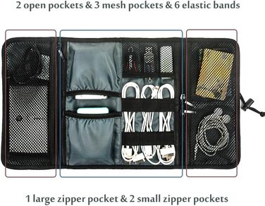 Органайзер для подорожей ProCase: сумка для аксесуарів електроніки, USB-кабелі, SD-картки, навушники, флеш-накопичувачі (сірий)