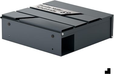 Поштовий ящик для газет Anthrazit Julia Standard: персоналізований з табличкою для імені, настінний, порошкове покриття RAL 7016, 37x37 см