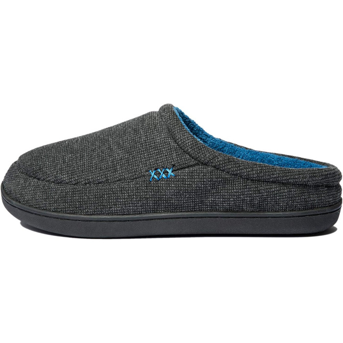 Тапочки халатні NewDenBer для дому, чоловічі/жіночі, з піною пам'яті, теплі, зручні, зимові, з антиковзкою гумовою підошвою, 37/38 EU, темно-сірий та синій