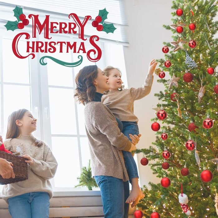 24 штуки новорічних кулі для ялинки, 4 см, пластик, міцні, для декору ялинки