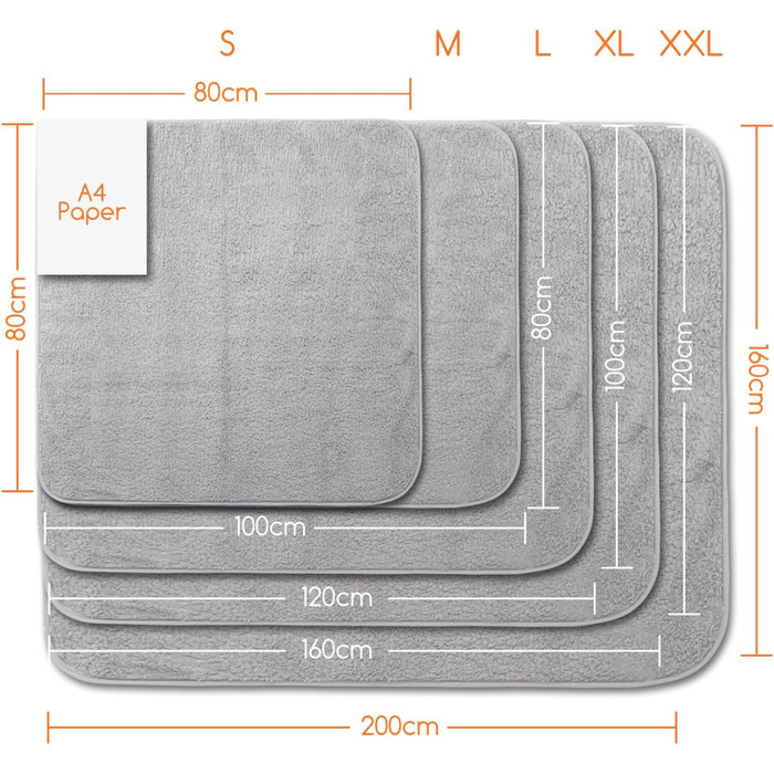 М'яка флісова підстилка для собак та котів Nobleza, 160 x 120 см (XXL, світло-сіра)