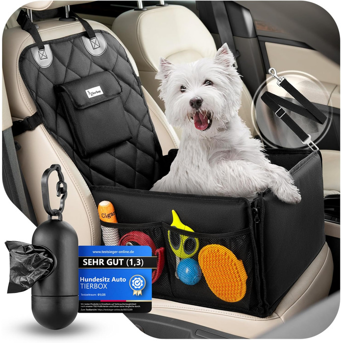 Автокрісло для собак з дозатором кульок для прибирання - зручне автокрісло для маленьких собак | Зручне та безпечне
