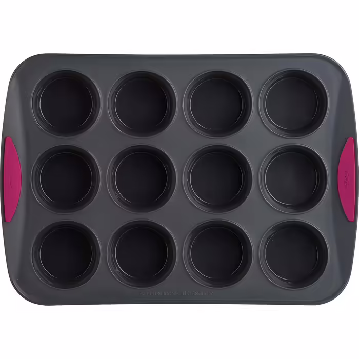 Trudeau Silicone Muffinform, 12 cups, Fuchsia (Model: 05115197KR)