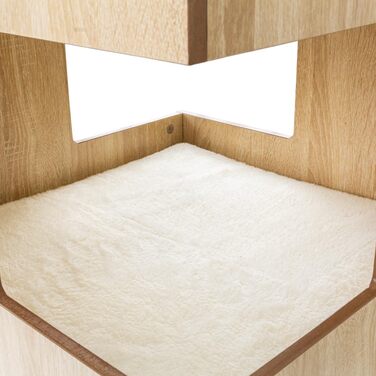 Преміум будиночок для кота з дерева, замок-вежа з ліжками, 50x50x80 см, темно-сірий (бежевий)