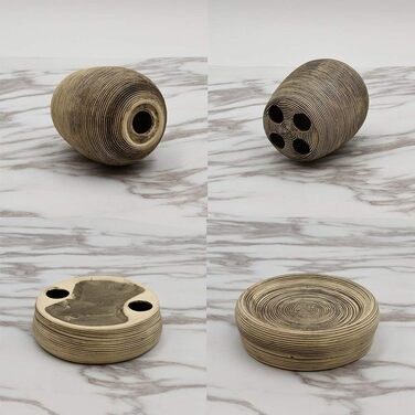 Набір для ванної кімнати з кераміки, 4 шт: дозатор для мила, мильниця, тримач для зубних щіток, стакан для зубної пасти, чорний, Middle