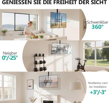 Кронштейн для телевізора WALI поворотний, настінний, 66-165 см (до 45 кг), VESA 400x400, чорний