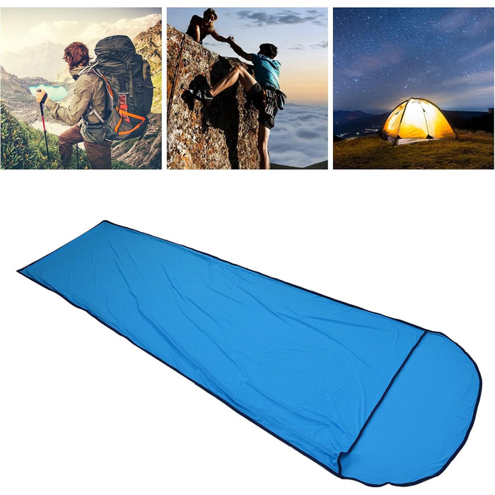 Qukai Elastic Sleeping Bag Liner Ultralight Sleeping Bag Liner Multifunctional Elastic Travel Sheet for Outdoor Camping Compact Design Blue