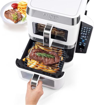 Фритюрниця Salter VertiCook View з вертикальною подвійною шухлядою, 9л, 12 функцій, без PFAS