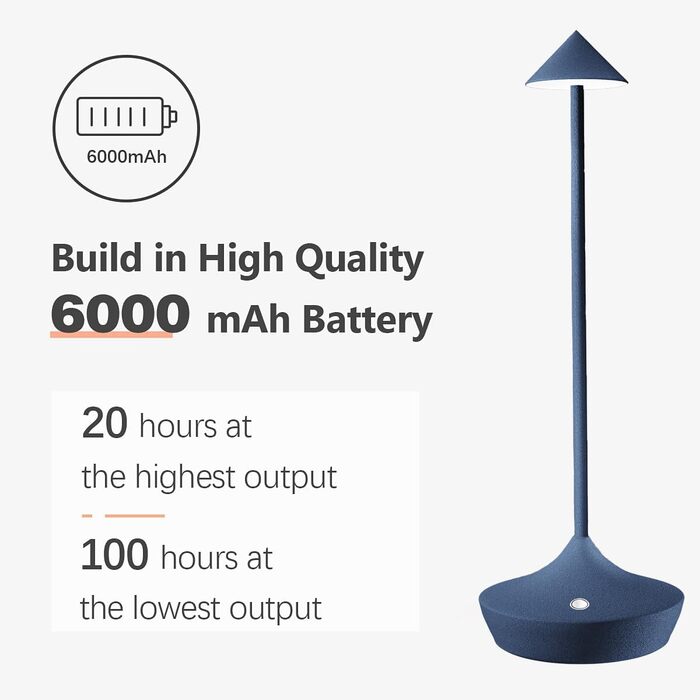Набір з 2-х світлодіодних акумуляторних настільних ламп Hapfish бездротових, диммуються, алюмінієві, водонепроникні, для дому, тераси, ресторану (Коричневий/Синій)