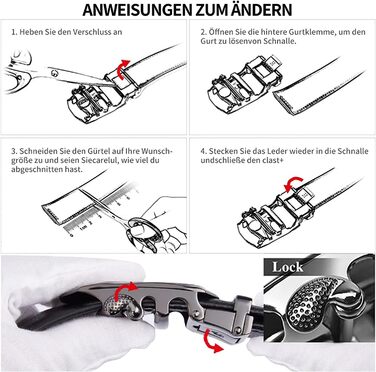 Чоловічий шкіряний ремінь BISON DENIM з автоматичною пряжкою - для ділового стилю, ширина 35 мм (чорний, 130 см)