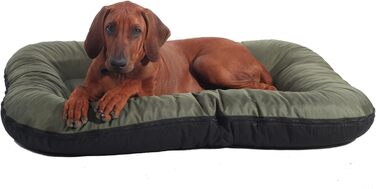 Ліжко для собак середніх порід 4L Textil KLEO, 90x70 см, водонепроникне, знімний чохол, темно-зелене