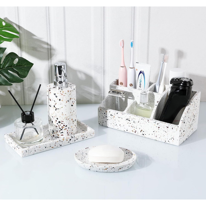 Підставка для мила Luxspire з кераміки, антиковзаюча, білий мармур, для ванної кімнати, душу та кухні