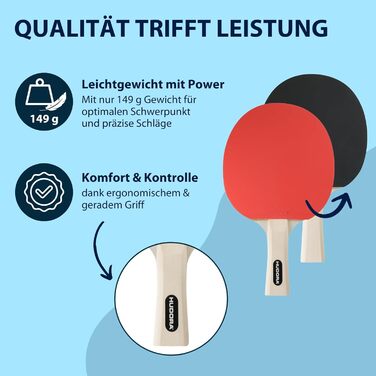 Набір для настільного тенісу Hudora Friends: 4 ракетки та 8 м'ячів - комплект для гри