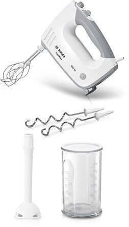 Міксер Bosch ErgoMixx MFQ36440: 5 швидкостей, пюрірування, з набором насадок (венці, гаки, чаша)