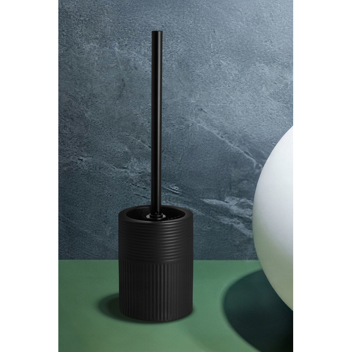 Набір аксесуарів для ванної кімнати з чорної кераміки (кам'яний вигляд), 4 предмети