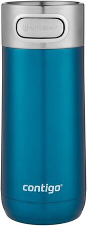 Термокружка Contigo Luxe Autoseal з нержавіючої сталі, 360 мл, Biscay Bay. Зручна, витривала, з легкою очисткою, без BPA. Ідеальна для кави на винос.