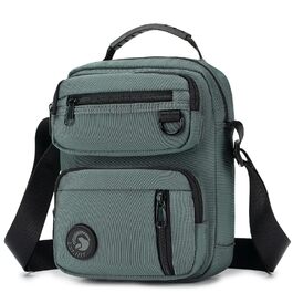 Чоловіча нагрудна сумка через плече з патчами та кріпленням на липучці, водонепроникна тактична сумка-слінг з багатьма кишенями, сіра