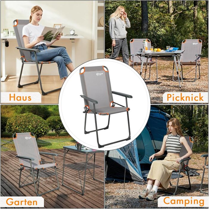 Крісло для кемпінгу Portal: розкладне, легке, на 150 кг, для риболовлі, пляжу, відпочинку на природі (2 шт.)
