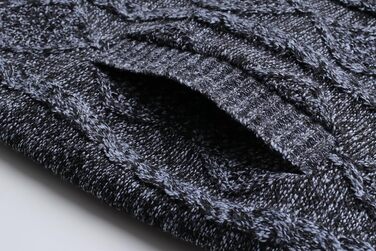 Чоловіча в'язана кофта-кардиган з коміром-стійкою та скандинавським візерунком. Тепла флісова куртка для чоловіків, XXL, темно-сірий