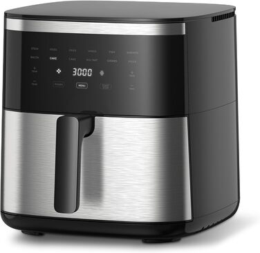 Фритюрниця без олії 7L XXL з сенсорним екраном, 12 програм, 1800W, чорний/сталь
