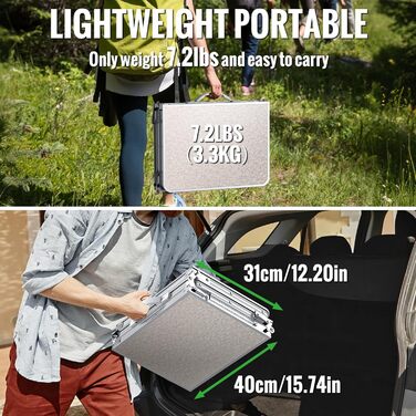 Складаний туристичний стіл Garllen 87x40 см, 3 положення висоти (26/48/70 см) - для кемпінгу, пікніка, саду, грилю