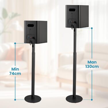 Підставка для колонок 2 шт. - Регульована висота, поворот 360°, стабільний підставник, універсальна сумісність, чорний колір, ідеально для домашнього кінотеатру, студії та вітальні