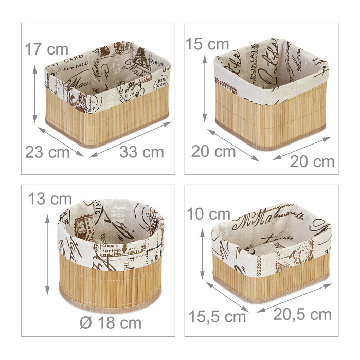 Relaxdays Storage Basket Set of 4