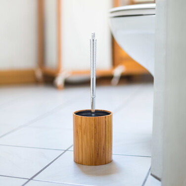 Relaxdays Toilet Brush Holder Bamboo