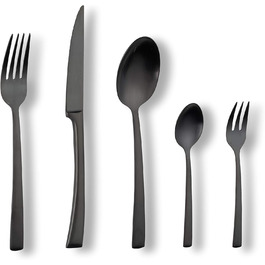 ECHTWERK Tableware Set Avelino, Black Edition, 20-piece, cutlery set for up to 4 people, 18/10 stainless steel, matte finish, high-quality cutlery set, for dining table, table decoration for weddings & festive occasions.