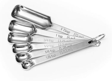 Measuring cup and spoon set – 13-piece, stainless steel, metal, durable, stackable, compact, easy to scoop