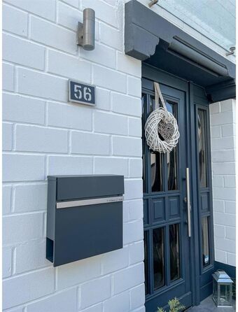 Поштовий ящик Metzler Stelio Anthrazit з газетницею та гравіюванням імені з нержавіючої сталі V2A - RAL 7016
