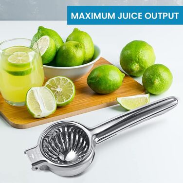 Lemon press, lime press, citrus press, stainless steel citrus press, manual juicer, manual citrus press for juicing lemons & limes, vegetables (medium) (Large)