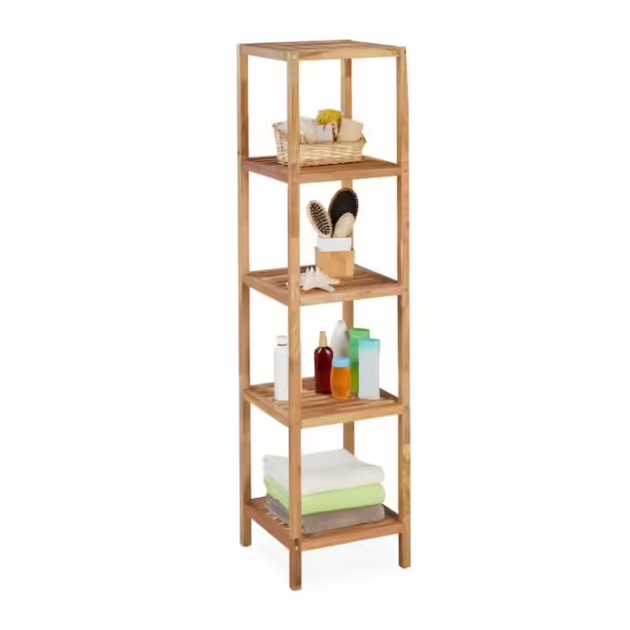 Relaxdays Walnut 5-Tier Shelf