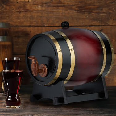 Relaxdays Small Wooden Barrel, 2.2 Liters