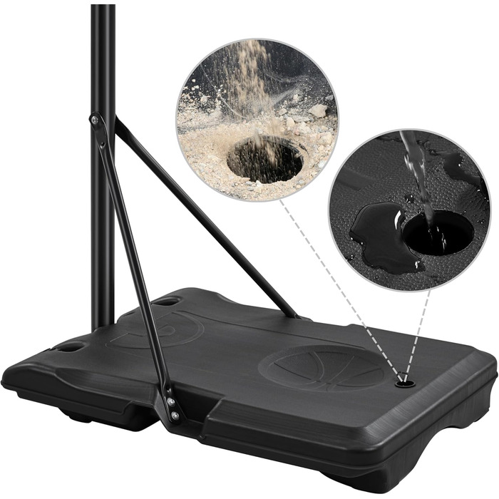Yaheetech Adjustable Height Basketball Stand with Wheels - Mobile Basketball Hoop, Water/Sand Fillable, Indoor/Outdoor Basketball System - 226.5cm - 256.5cm