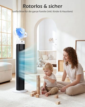 Вентилятор вежовий Aigostar Leise Turmventilator 76 см з осциляцією та таймером, 45 Вт