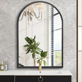 Дзеркало овальне настінне, 45x65 см, чорний, металевий каркас для ванної/вітальні/спальні