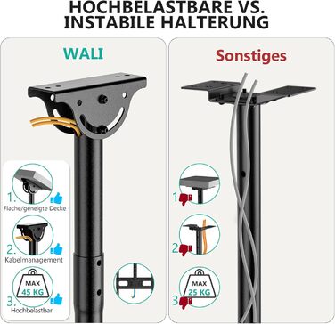 Кронштейн для телевізора WALI поворотний, настінний, 66-165 см (до 45 кг), VESA 400x400, чорний