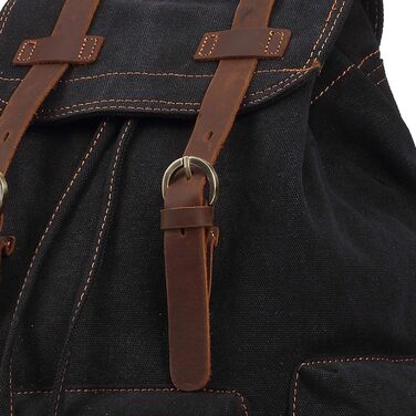 Чорний рюкзак KAUKKO 15 дюймів: стильний ретро-рюкзак для жінок та чоловіків, 27×16×41 см, велика місткість, ідеальний для подорожей, кемпінгу та активного відпочинку